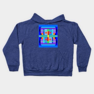 Building with multicolored facade Kids Hoodie